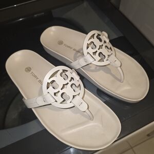 Tory Burch White Cutout Sandals